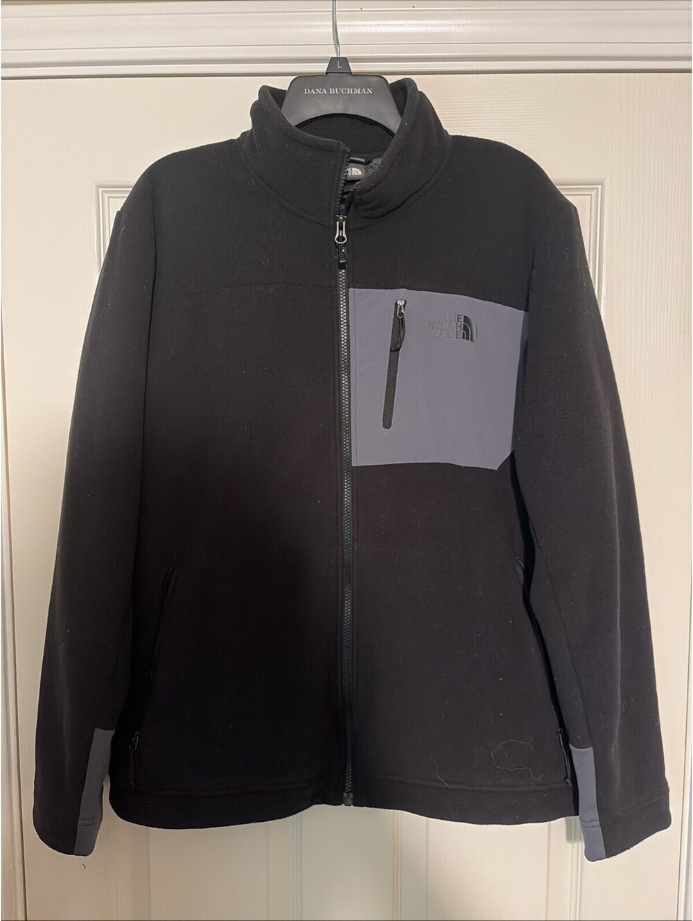North Face Mens Fleece Jacket Larte F14 Fleece Lined Black Gray